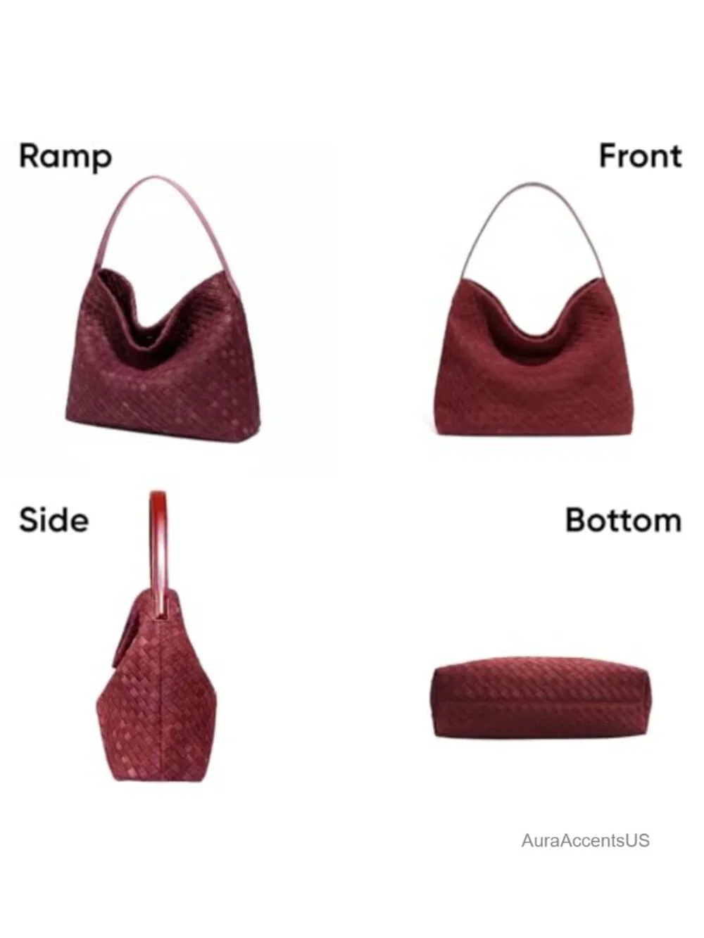 Faux Suede Woven Tote Bag for Women Large Hobo Shoulder Purse